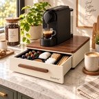 Zomelvia™ Walnut-Top Coffee Station Storage Drawer Organizer