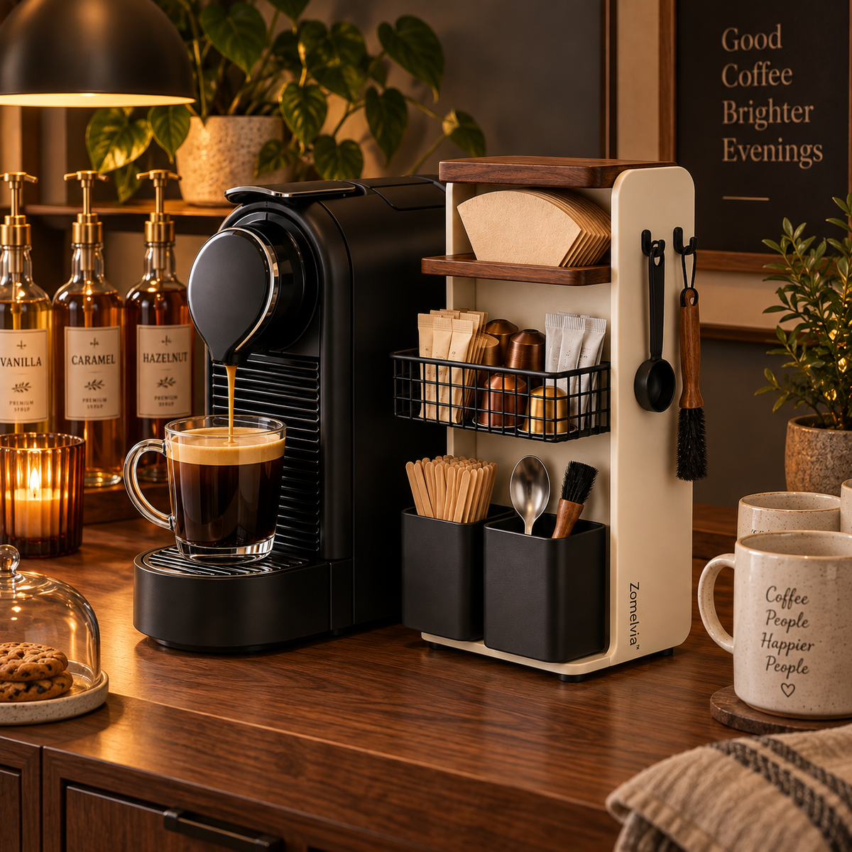 Zomelvia™ Side-Mount Coffee Machine Organizer