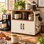 Zomelvia™ Walnut-Accent Coffee Bar Countertop Cabinet