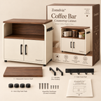 Zomelvia™ Walnut-Accent Coffee Bar Countertop Cabinet