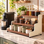 Zomelvia™ 3-Tier Walnut Coffee Bar Countertop Riser