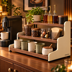 Zomelvia™ 3-Tier Walnut Coffee Bar Countertop Riser