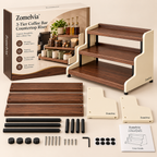 Zomelvia™ 3-Tier Walnut Coffee Bar Countertop Riser