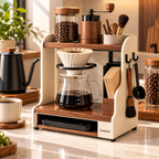 Zomelvia™ Walnut-Accent Pour-Over Coffee Tool Stand