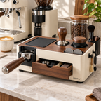 Zomelvia™ Walnut-Accent Espresso Tamping Station Organizer