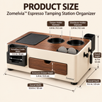 Zomelvia™ Walnut-Accent Espresso Tamping Station Organizer