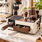 Zomelvia™ Walnut-Accent Espresso Tamping Station Organizer
