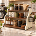 Zomelvia™ Tiered Coffee Bar Countertop Riser Thickened guardrail
