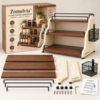 Zomelvia™ Tiered Coffee Bar Countertop Riser Thickened guardrail