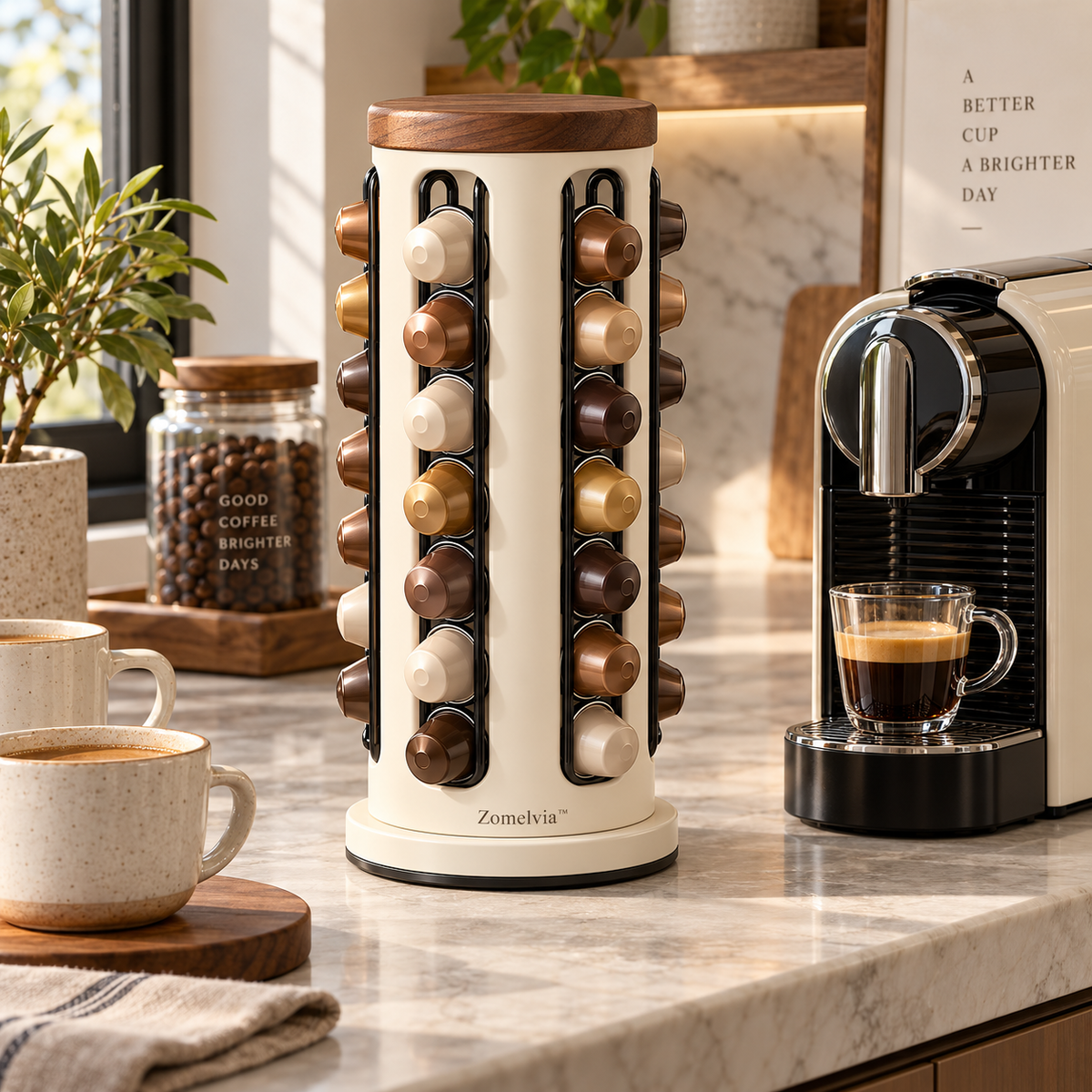 Zomelvia™ 360°Tiered Coffee Syrup Display Rack