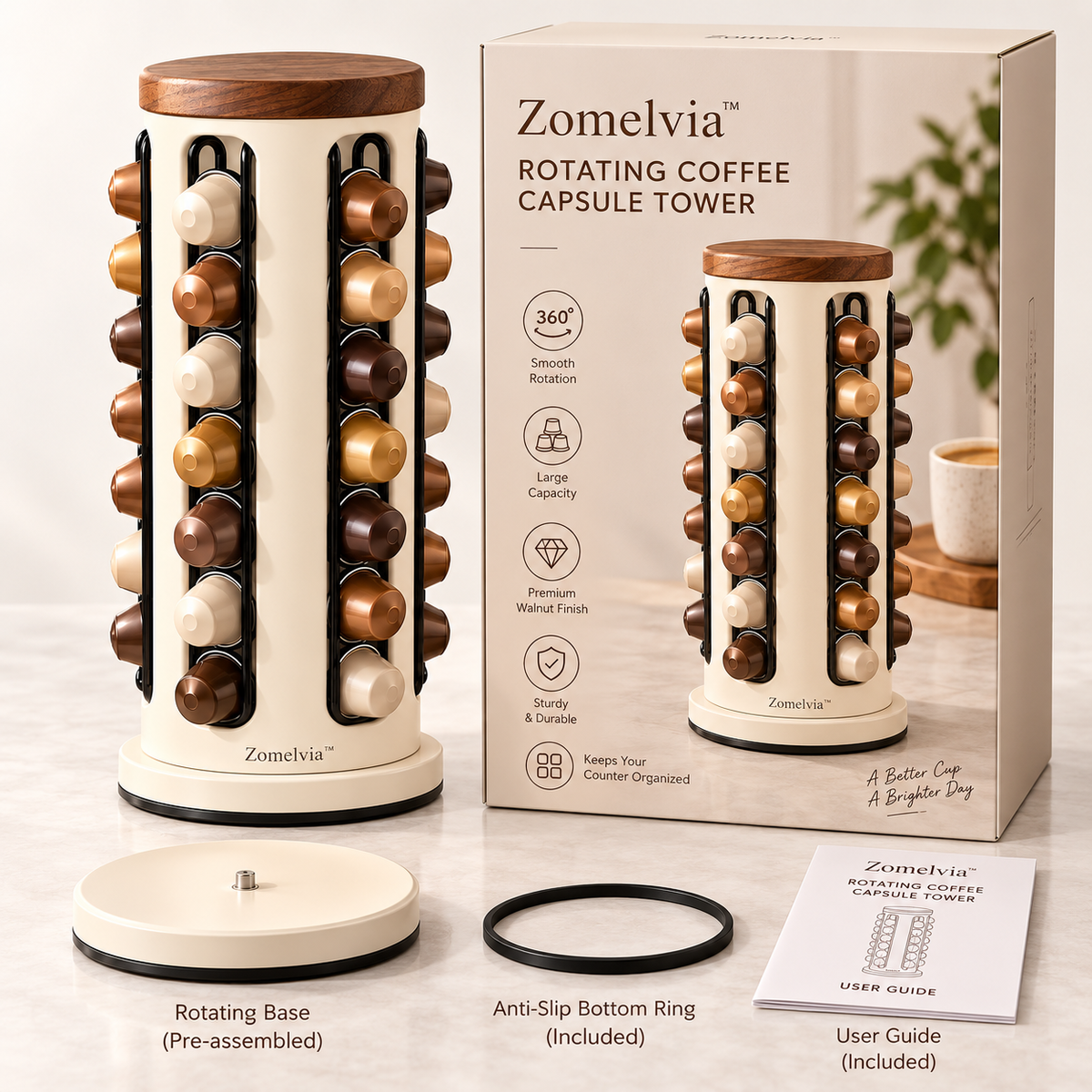 Zomelvia™ 360°Tiered Coffee Syrup Display Rack