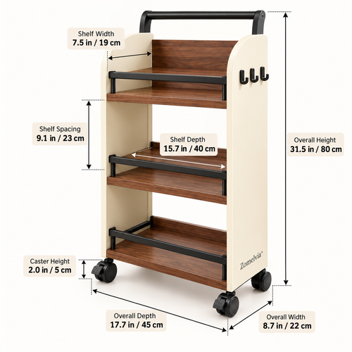 Zomelvia™ Slim Coffee Bar Rolling Cart